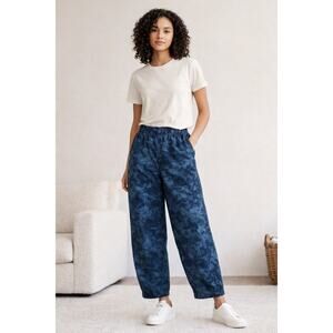 Gap Easy Horseshoe Barrel Pants Navy Floral Print Pull-On XS Lyocell Blend